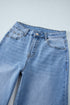 Raw Hem High Waist Straight Leg Loose Jeans